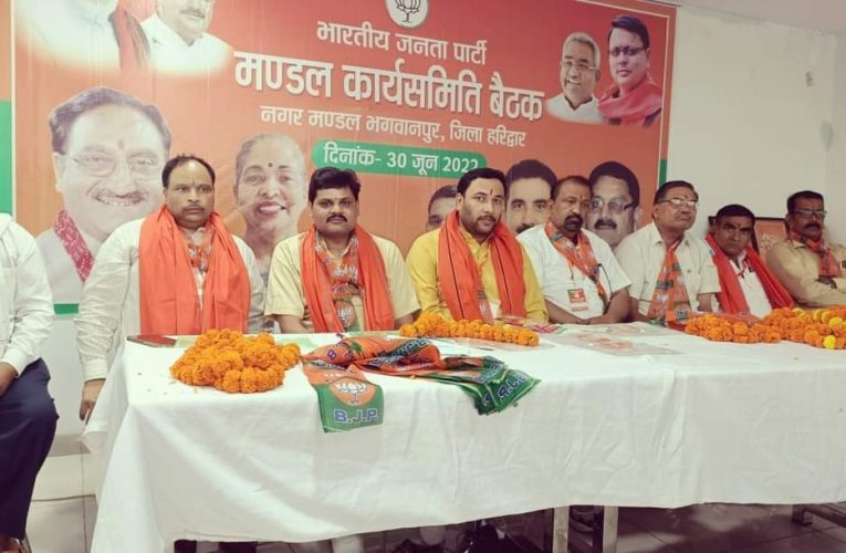 कार्यकर्ता ही भारतीय जनता पार्टी की रीढ़, भगवानपुर नगर भाजपा मंडल कार्यसमिति की बैठक आयोजित