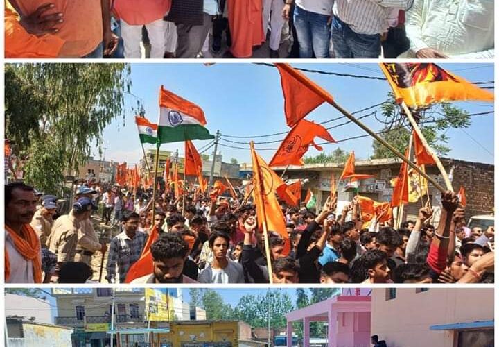 डाडा जलालपुर में शांतिपूर्ण निकली हनुमान जन्मोत्सव पर शोभायात्रा, जगह-जगह पुष्प वर्षा कर किया शोभायात्रा का स्वागत