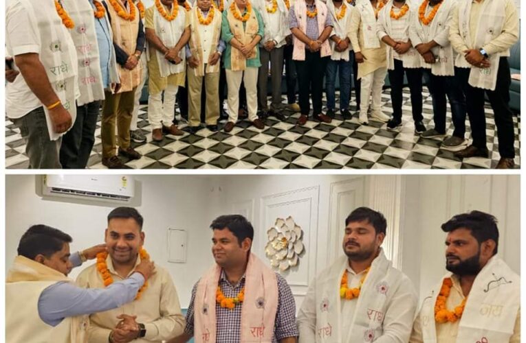 भाजपा युवा मोर्चा के नवनियुक्त पदाधिकारियों का किया गया स्वागत