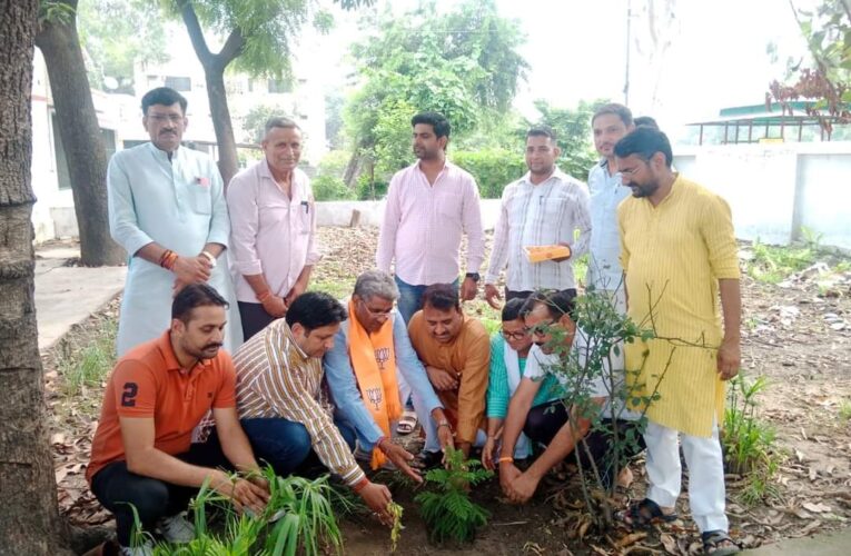 भाजपा कार्यकर्ताओं ने हर्षोल्लास के साथ मनाया ओबीसी मोर्चा का स्थापना दिवस, रोपे पौधे