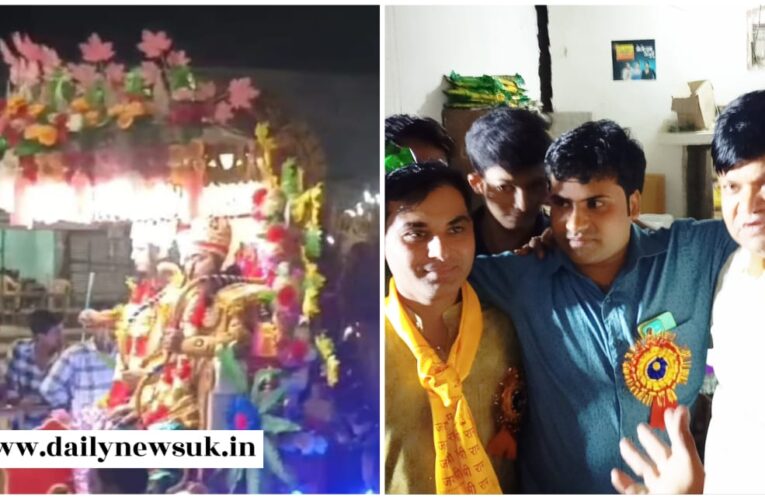 भगवानपुर में बैंड बाजे के साथ निकली राम बारात, जगह-जगह पुष्प वर्षा कर किया राम बारात का स्वागत