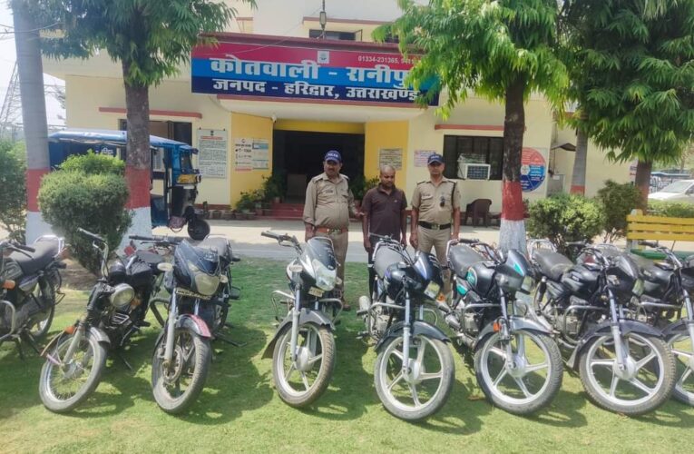 रानीपुर पुलिस ने दोपहिया वाहन चोरी की घटनाओं का किया खुलासा, आठ वाहन रिकवर, एक आरोपी दबोचा