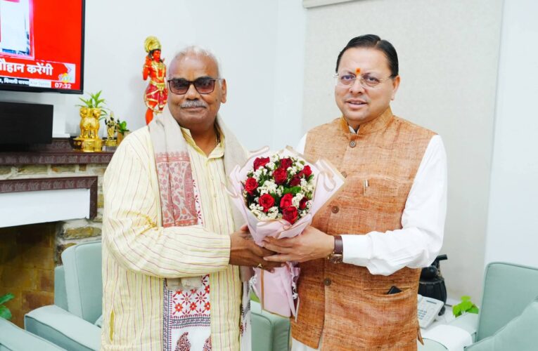 मुख्यमंत्री पुष्कर सिंह धामी से राजस्थान सरकार के कैबिनेट मंत्री मदन दिलावर ने की शिष्टाचार भेंट
